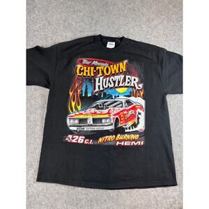Troy Martin Chi Town Hustler Shirt Mens Black Hemi Drag Racing Graphic Tee XL